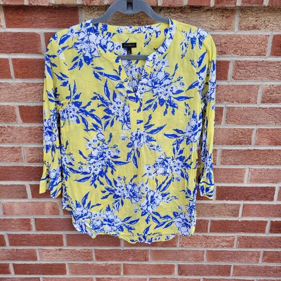 Talbots Shirt Women's Size Medium Lightweight Pull Over V-Neck Floral - Picture 1 of 6